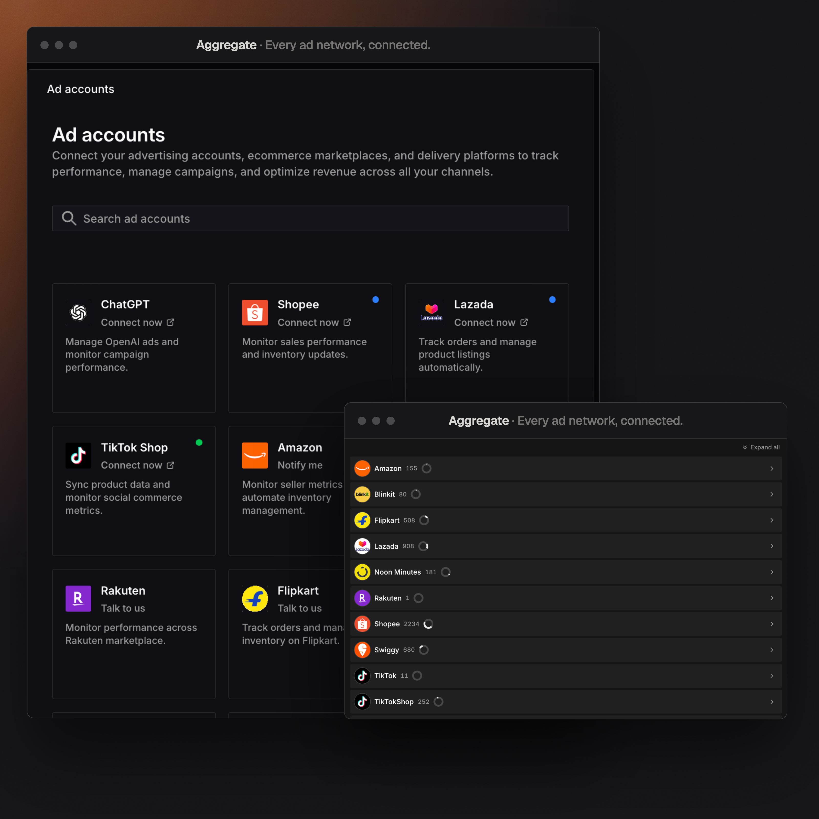 Every ad network, | connected.