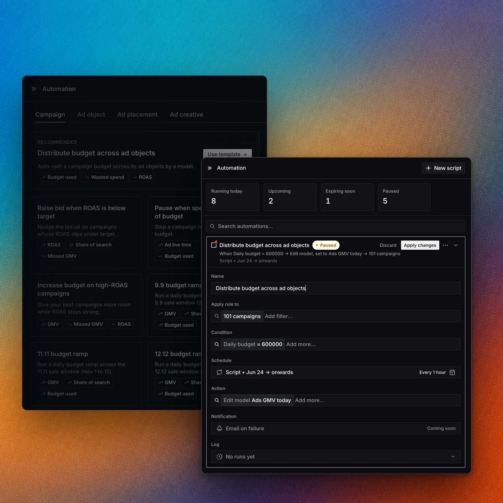 Budget orchestrator