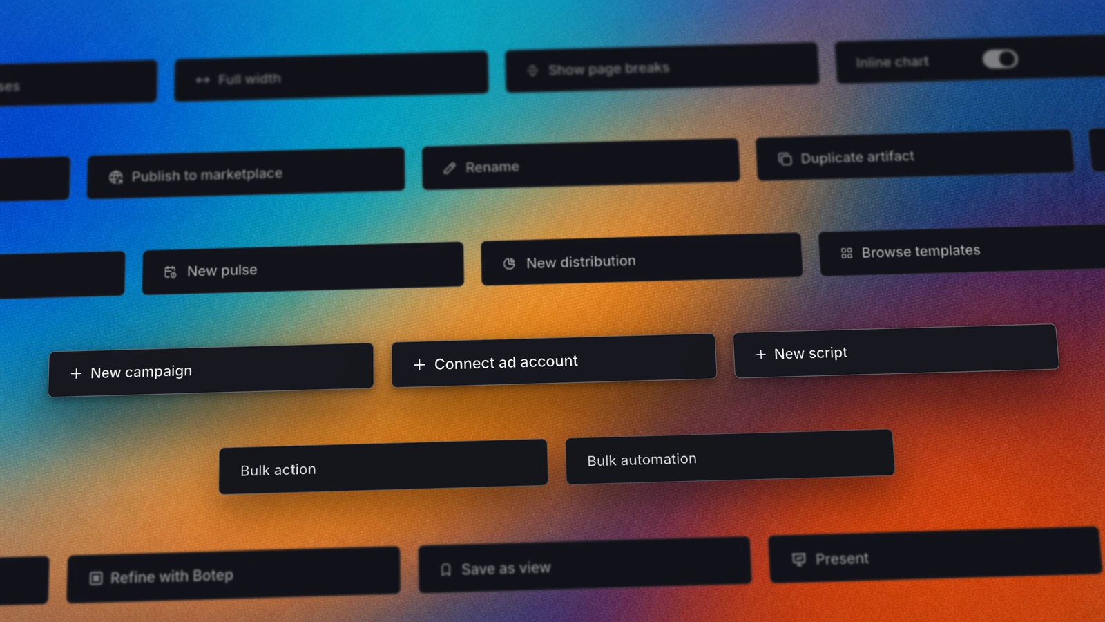 Bulk action and bulk automation controls composed as one transaction
