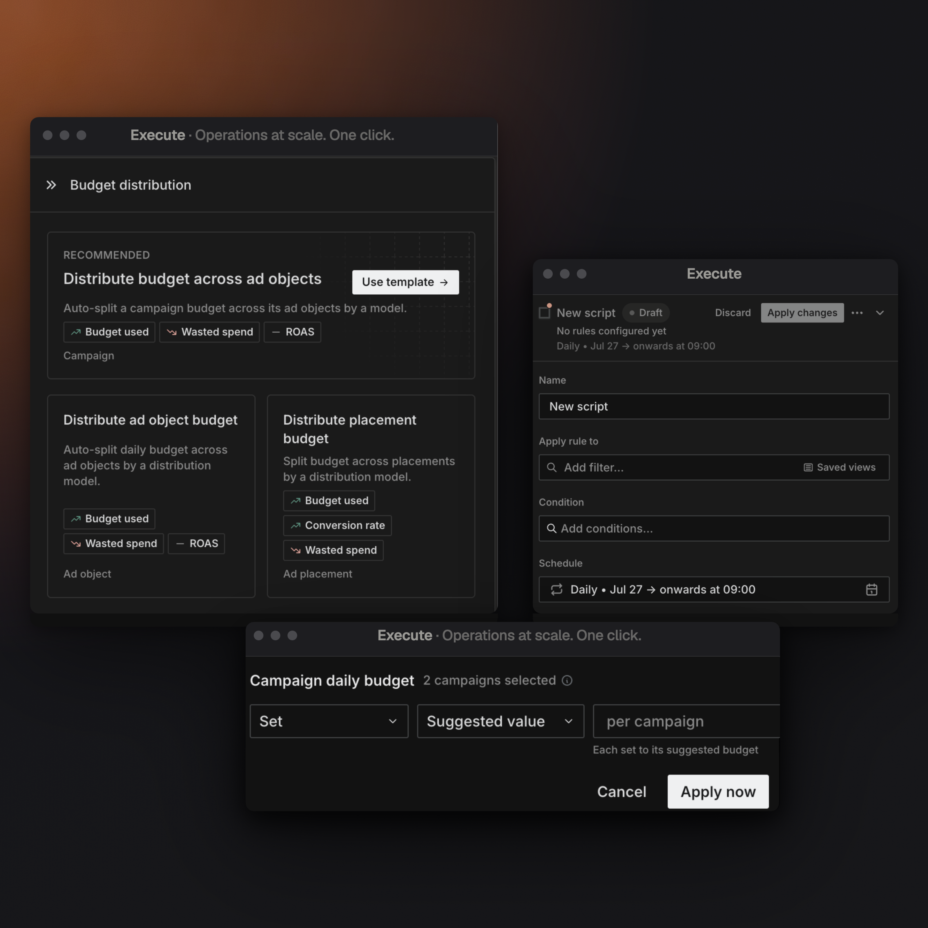 Operations at scale. | One click.