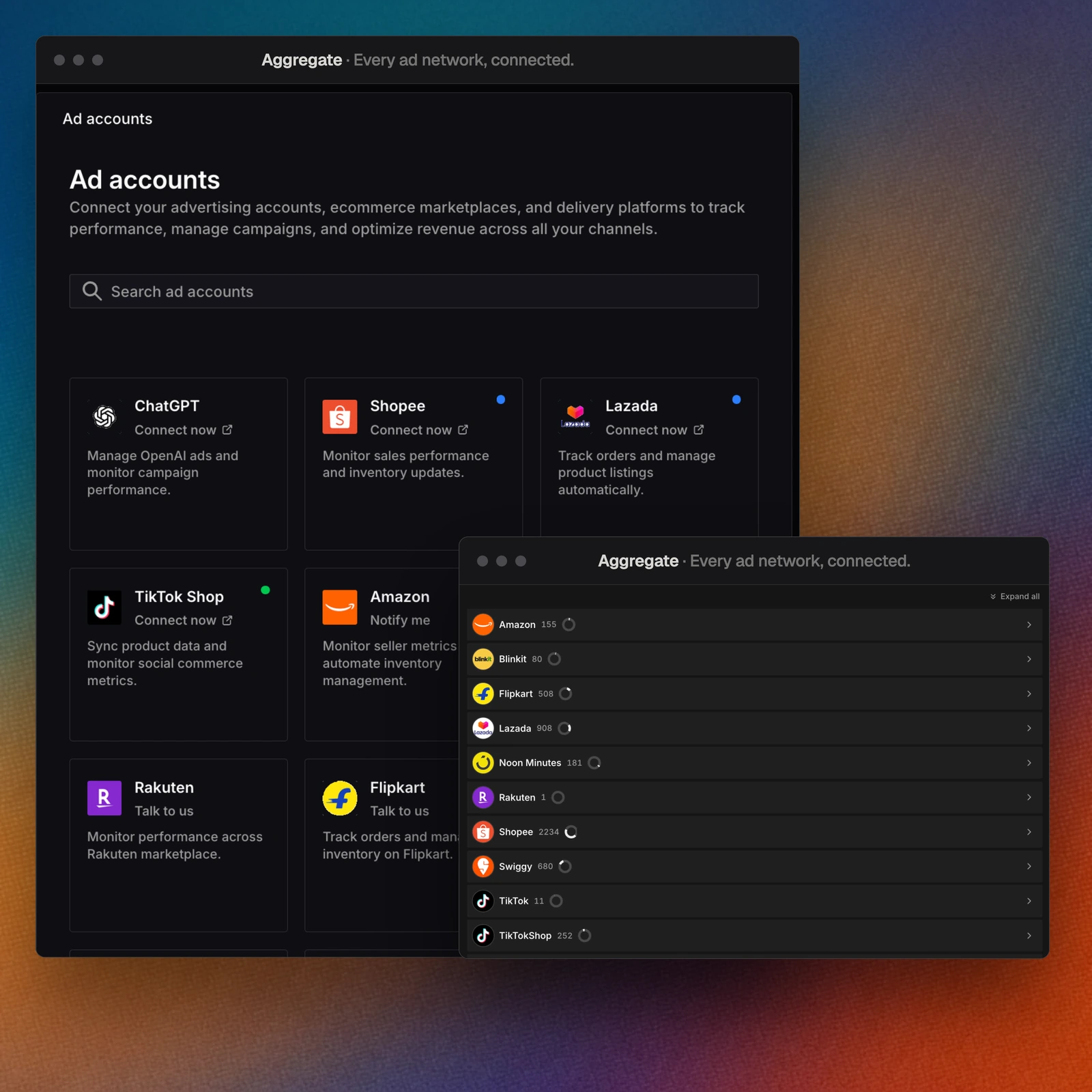 Every ad network, | connected.